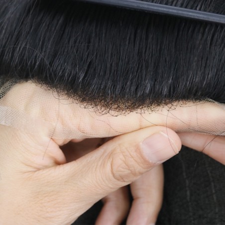 Full Swiss Lace Haarsystem | Jet Black Europäisches Haar | LaVividHair