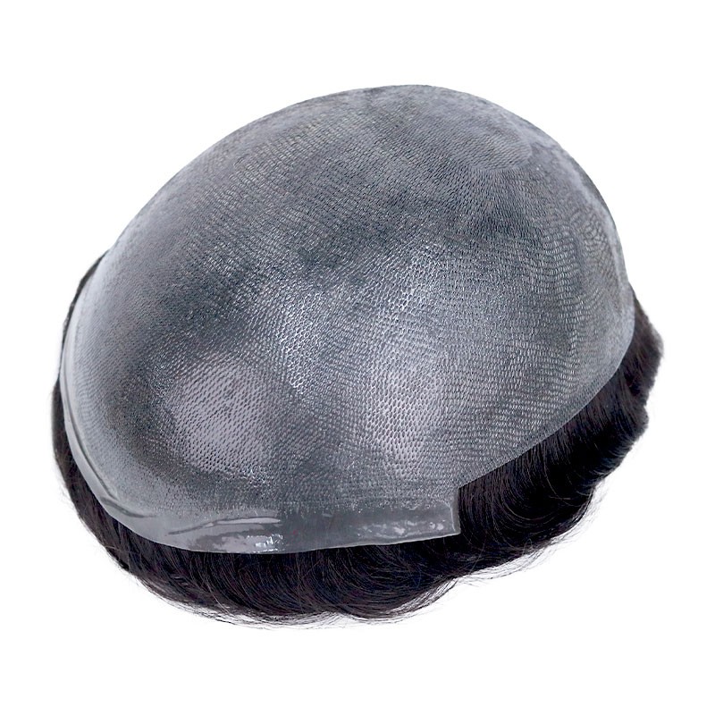 Single-Knotted 0.08mm Full Skin|8''X10'' Indian Remy Hair 1B Color|30mm Body Wave|100% Density|6'' Long