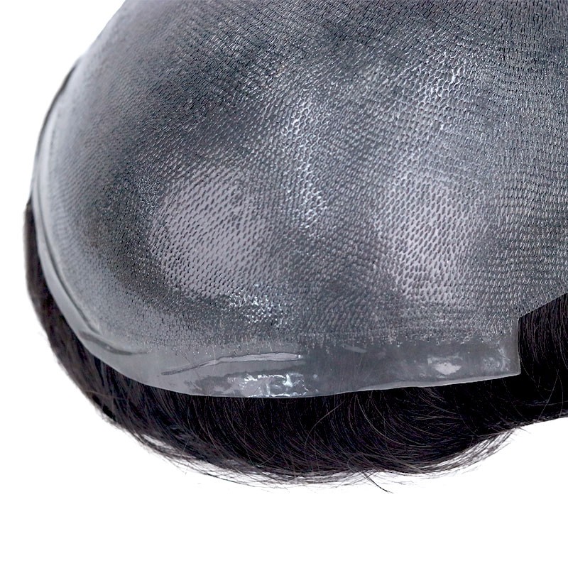 Single-Knotted 0.08mm Full Skin|8''X10'' Indian Remy Hair 1B Color|30mm Body Wave|100% Density|6'' Long