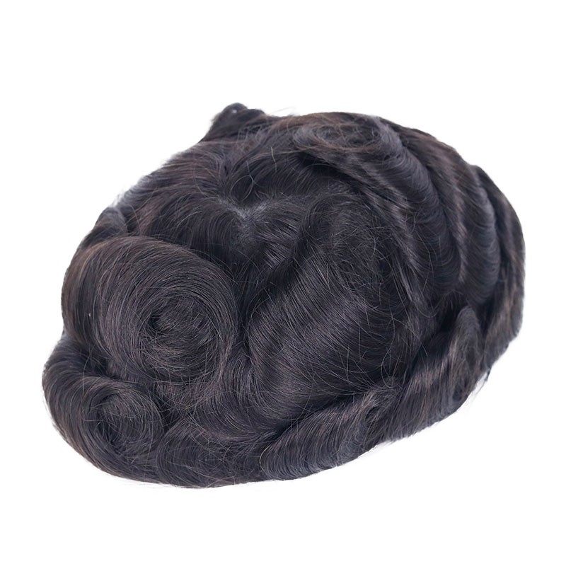 Single-Knotted 0.08mm Full Skin|8''X10'' Indian Remy Hair 1B Color|30mm Body Wave|100% Density|6'' Long