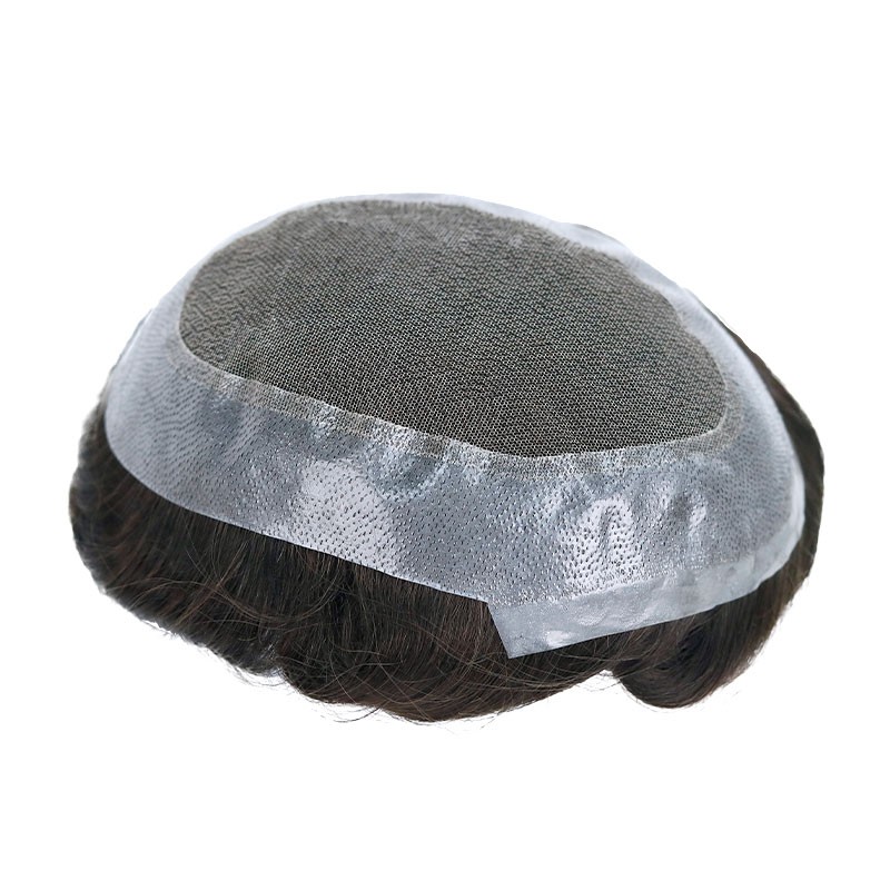 Lace Middle + 1'' Skin on perimeter|6.3''X9.4'' Indian Remy Hair 2 Color|30mm Body Wave|130% Density|6'' Long