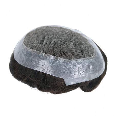 Lace Middle + 1'' Skin on perimeter|6.3''X9.4'' Indian Remy Hair 2 Color|30mm Body Wave|130% Density|6'' Long