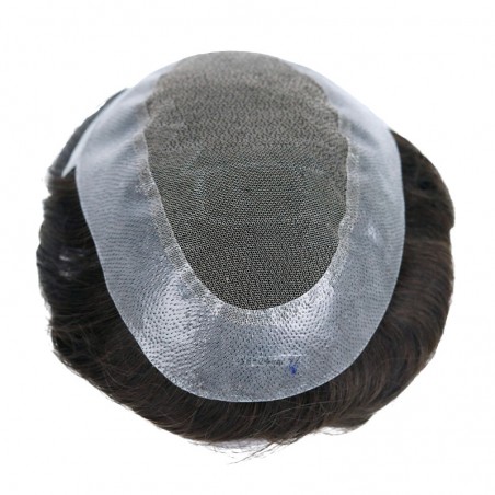 Lace Middle + 1'' Skin on perimeter|6.3''X9.4'' Indian Remy Hair 2 Color|30mm Body Wave|130% Density|6'' Long