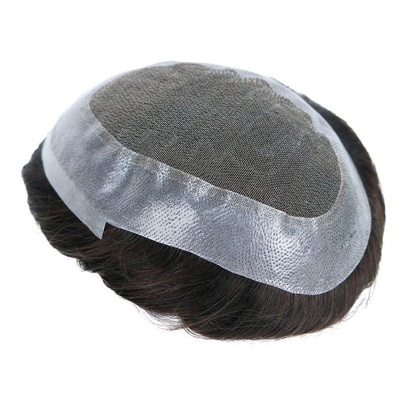 Lace Middle + 1'' Skin on perimeter|6.3''X9.4'' Indian Remy Hair 2 Color|30mm Body Wave|130% Density|6'' Long