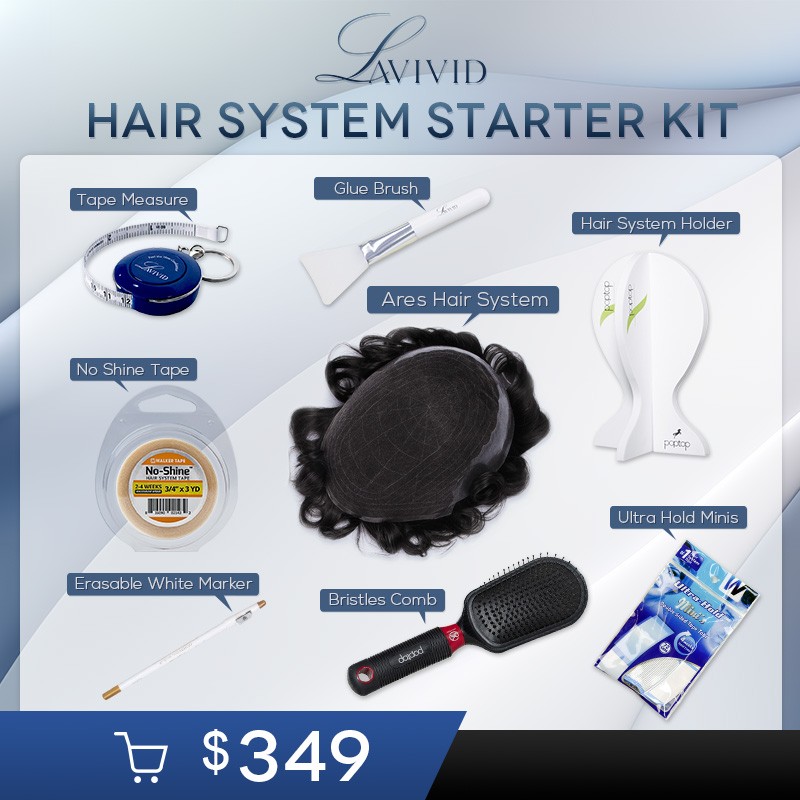 Starter Kit Paket II mit atmungsaktivem Hybrid-Lace-Haarsystem