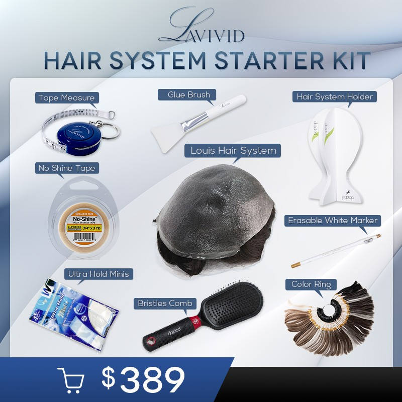 Starter Kit Paket I mit Farbring für Haarsysteme