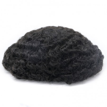 Oscar Schwarze Haarstücke mit 12mm Locken für Männer | LaVividHair