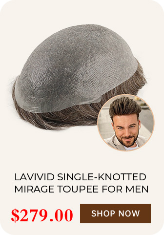 LAVIVID SINGLE-KNOTTED MIRAGE TOUPEE FÜR MÄNNER